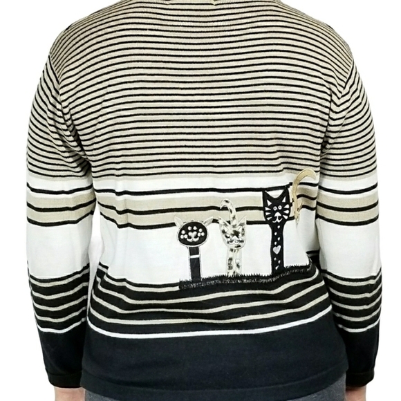 VINTAGE knit Kitten / cat lady Cardigan sweater - Picture 8 of 8